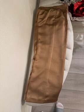 Express Women's Satin-Finish Elastic Waist Wide-Leg Pants